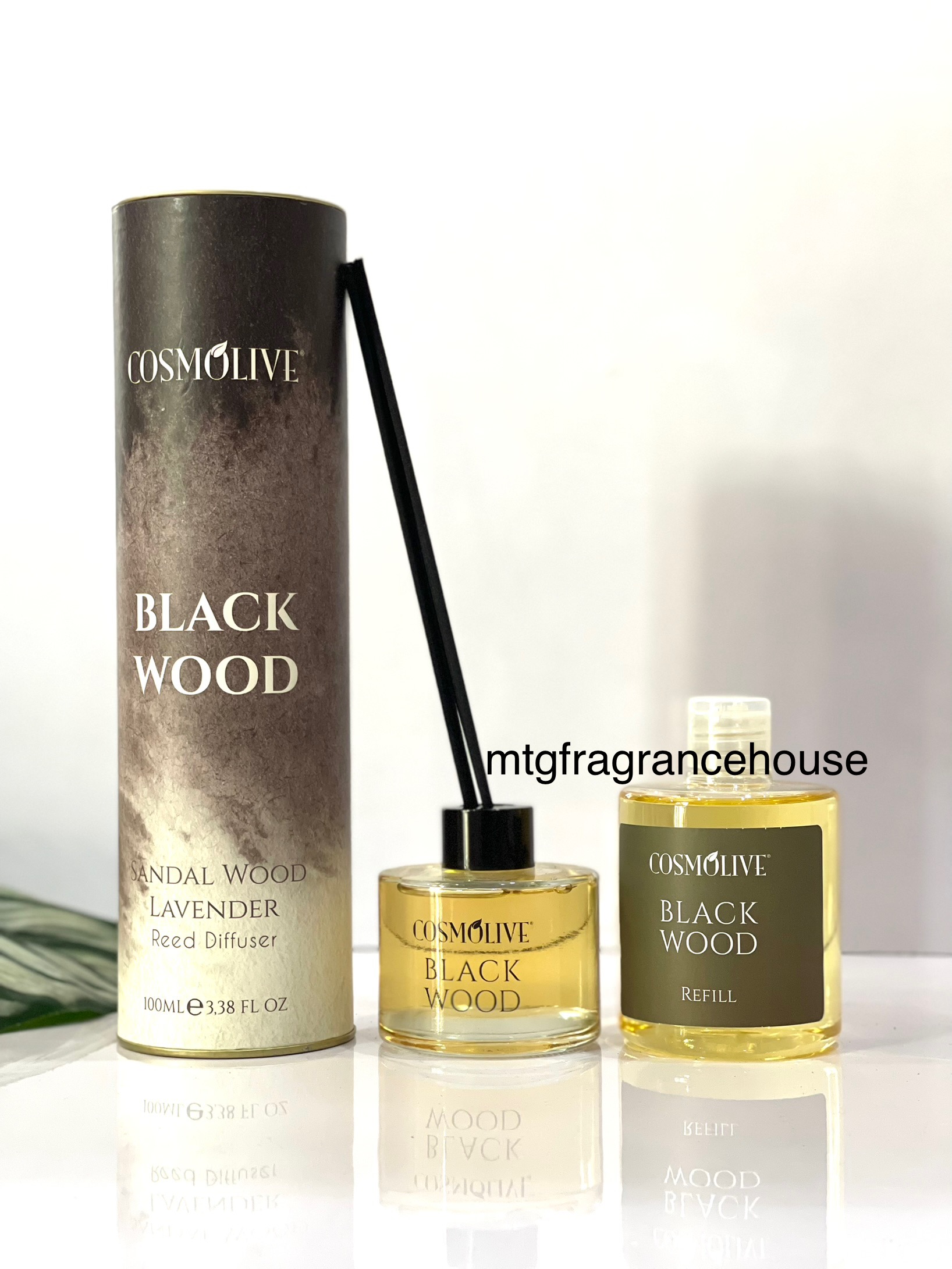 COSMOLIVE REEED DIFFUSER 2IN1 ( comes with refill ) - BLACK WOOD